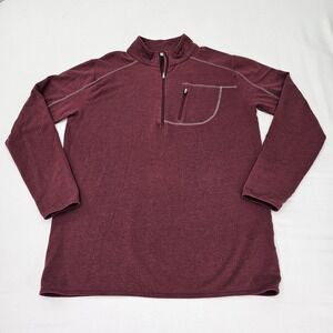 Tasc Performance Cloud French Terry 1/4 Zip Pullover Sweater Maroon Men's XL